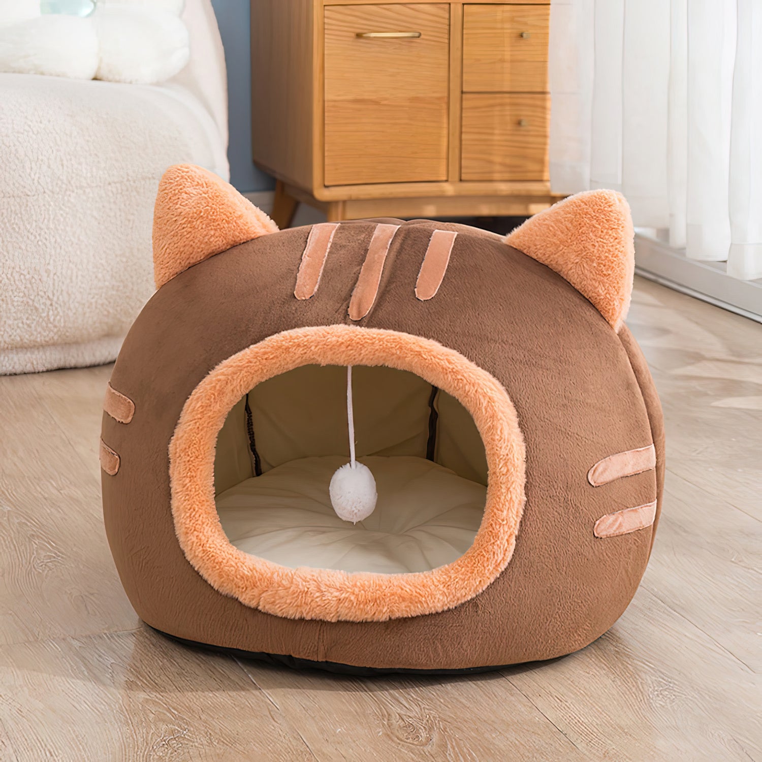 FelineNest - Plush Semi-Enclosed Cat Cocoon